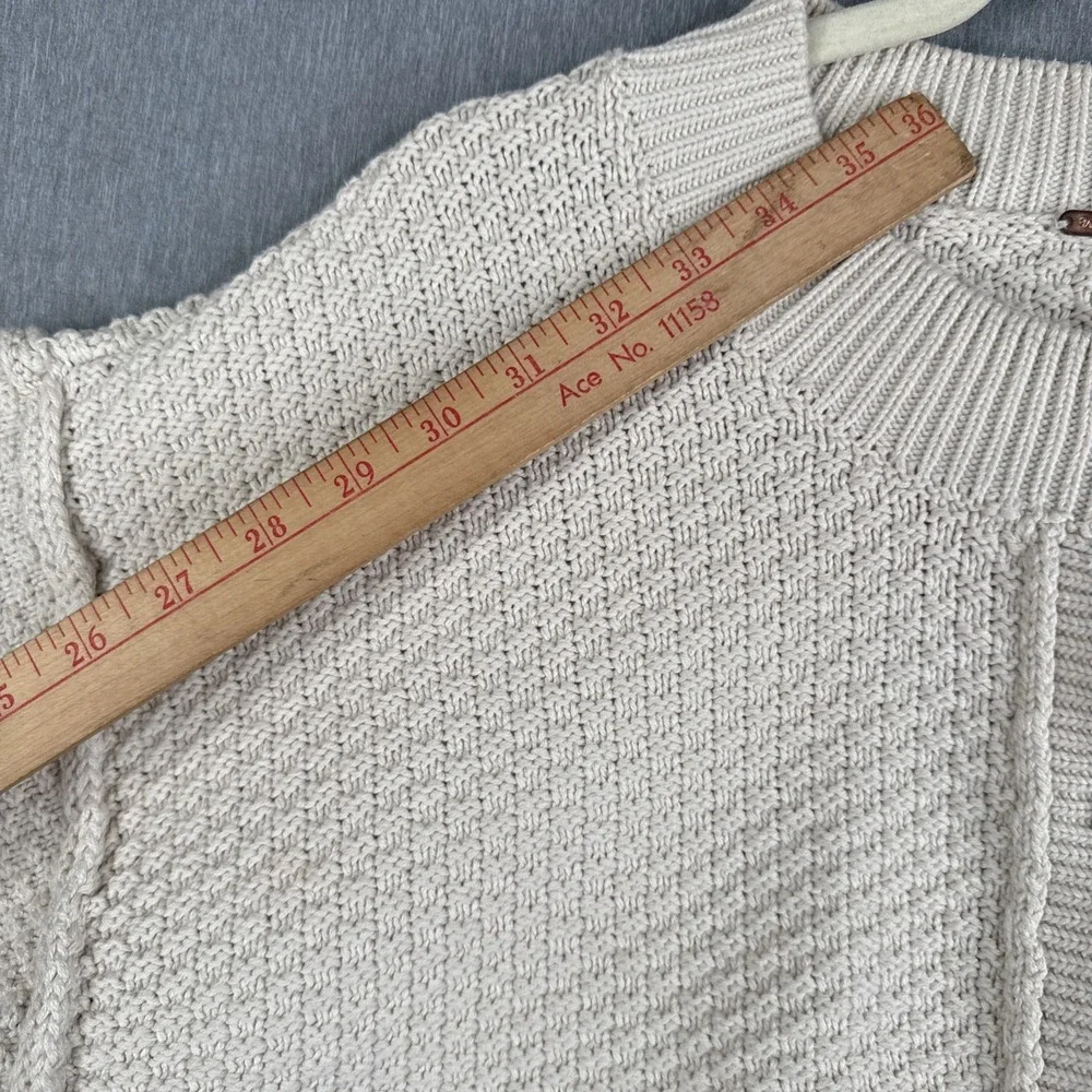 Free People Lila Cardi Cropped Chunky Knit Button Cardigan Beige Medium Preppy